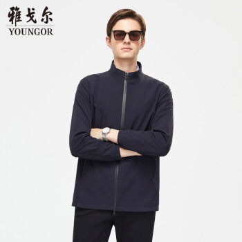 雅戈尔风衣男士2021秋冬季青年男商务休闲单风衣vydf429963fqa深蓝170