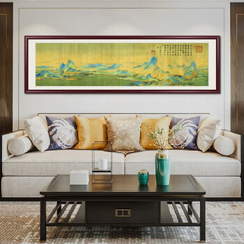 春半千里江山图山水画国画富春山居图十大名画新中式客厅装饰画壁画