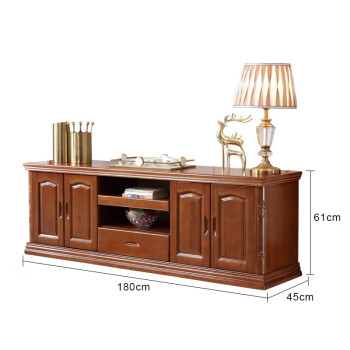 家具中式实木电视柜18加高款式橡胶木电视柜客厅中式地柜卧室柜高柜