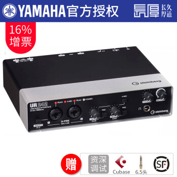 YAMAHA雅马哈声卡UR242专业录音手机K歌直播套装外置USB音频接口 电脑配音编曲混音设备 UR242 标配