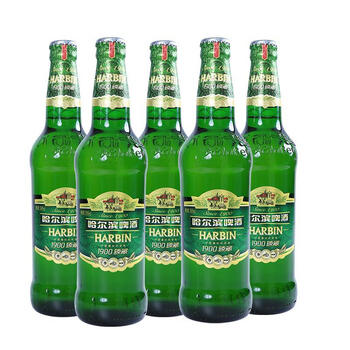 哈啤harbin玻璃瓶小麦王哈啤熟啤酒500ml1900臻藏小麦精酿产地1900臻
