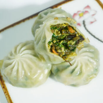 普昕琪粮油米面薄皮水晶包子素包子韭菜鸡蛋荠菜什锦小笼包早餐韭菜