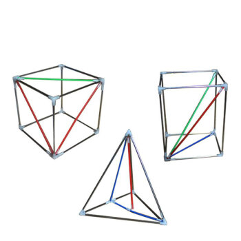 不锈钢三棱锥长方体正方体框架立体几何模型数学具棱长演示教具