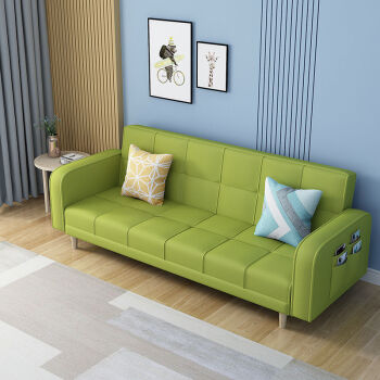 沙发现代简约小户型客厅棉麻布草绿色拆洗长加扶手22米不带抱枕五人座