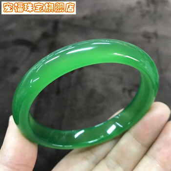 宠福品牌生日礼物飘阳绿翡翠手镯缅甸冰种满绿飘花绿玉髓玉镯子捡漏