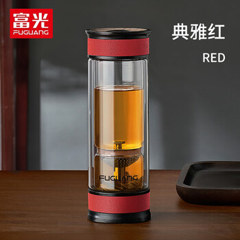 富光双层玻璃杯茶水分离泡茶杯带盖过滤杯子办公室茶杯家用车载水杯