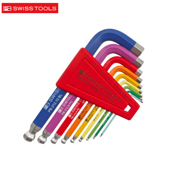 PB SWISSTOOLS瑞士 PB SWISS TOOLS 彩色套装内六角扳手 六角匙 PB 212.H-10 RB