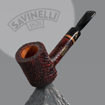 沙芬（SAVINELLI）2024纪念年度6MM欢乐三金点手工烟斗压棒P286男士高端礼品意大利 【2024年度喷砂 6mm滤芯】