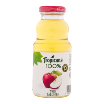 纯果乐 Tropicana 100%苹果汁 果汁 250ml*24瓶 整箱装 百事系列荣誉产品