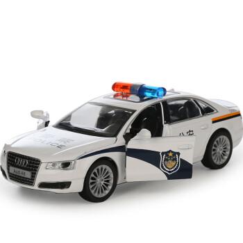 宝思仑玩具合金陆地巡洋舰110警车铁车模型男孩玩具汽 奥迪A8警车