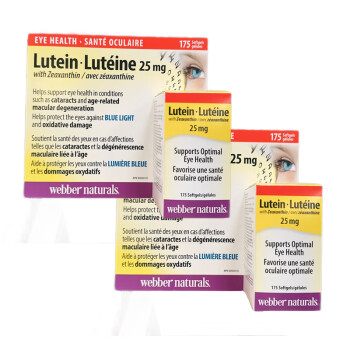 Webber Naturals叶黄素软胶囊玉米黄素高含量Lutein25mg*175粒*瓶 2瓶*175粒