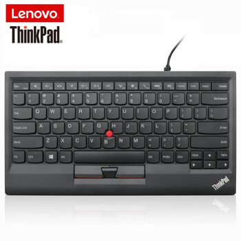 联想Thinkpad 商务简约型小红点便携电脑键盘 带指点杆 有线USB接口 黑色