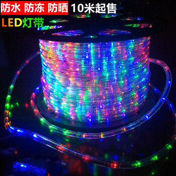 led彩灯带 户外水彩灯 闪灯 串灯七彩变色节日灯装饰灯霓虹灯条 蓝色