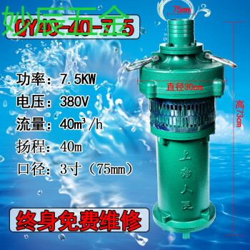 上海人民qy油浸式潜水泵380v农用灌溉高扬程大流量抽水机三相深井