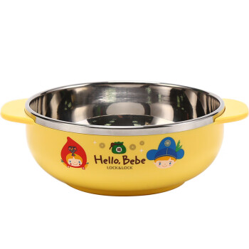 乐扣乐扣(LOCK&LOCK) HelloBeBe 儿童碗进口不锈钢餐具卡通汤碗宝宝饭碗双耳大碗 400ml LBB489