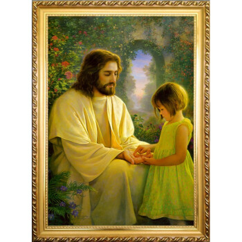 耶稣画像 以马内利 主 基督教装饰画 十字架油画艺术