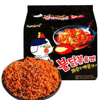 Samyang  韩国进口三养火鸡面 超辣鸡肉味拌面140g/包  5包组合装速食方便面,降价幅度0.4%