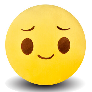 表情包抱枕表情可插手emoji毛绒玩具公仔滑稽笑脸娃娃玩偶靠垫圆 皱眉