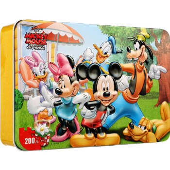 迪士尼(Disney) 200片铁盒木质拼图玩具 米奇儿童拼图男孩玩具(古部木制拼图玩具)11DF2794