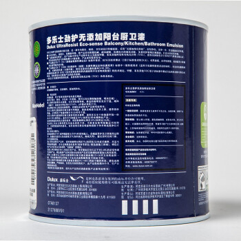 多乐士（Dulux）乳胶漆劲护无添加阳台厨房厕所卫生间防水防潮防霉A8137墙面漆油漆涂料 1L单桶