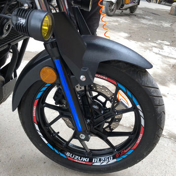 适用于铃木gsx250r贴花摩托车轮毂贴反光圈dl250轮贴膜极客飒155dl250
