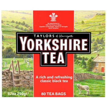Taylors of harrogate泰勒英国原装进口 英式经典约克夏红茶250g盒装进口袋泡茶茶包