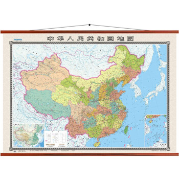 2023年 地图 整张无缝 覆膜防水 办公室挂图 约1.8米*1.3米 中国地图