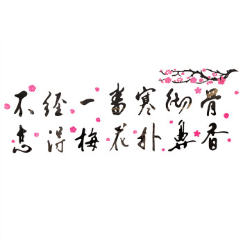 梅花墙贴3d立体中国书法字画贴纸古风励志贴画书房客厅背景墙贴画r