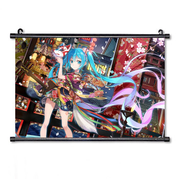 v家初音未来 动漫卷轴挂画定制 miku 公主殿下海报壁纸 弱音 周边