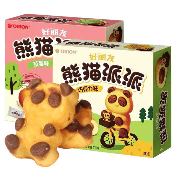熊猫派派草莓巧克力味熊猫蛋糕软面包适合小孩子吃的早餐1盒12枚草莓