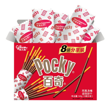 格力高(glico)百奇家庭装涂层饼干牛奶巧克力草莓味早餐饼干零食点心