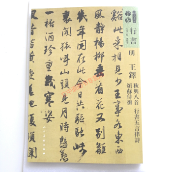 人美书谱宇卷行书明王铎秋兴八首行书五言律诗颂苏侍御人民美术包邮