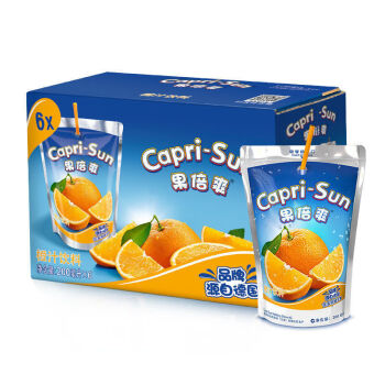 德国caprisun果倍爽儿童果汁橙味宝宝饮料整箱网红饮品200ml橙汁6袋盒