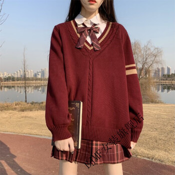 jk套装jk冬季套装学生jk制服冬季百褶裙套装日系过年红毛衣学院风冬季