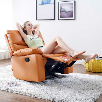 芝华仕 头等舱 沙发单人懒人沙发布艺芝华士科技布功能单椅 K9780 爱玛橙15天内发货,降价幅度38.5%
