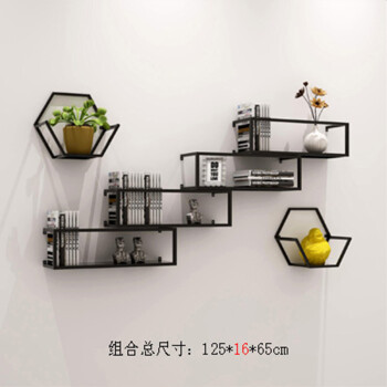 装饰架铁艺材质花架壁挂隔板北欧家用客厅电视墙面展示架背景墙格子架