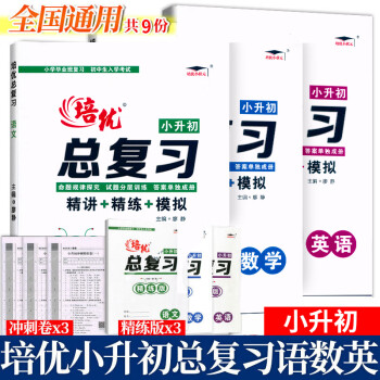 全3本 培优小升初总复习语文数学英语 小学毕业升学总复习 全国通用 培优小升初语文数学英语考题题集