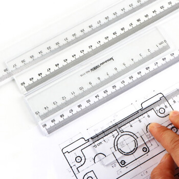 30 50 60 100cm透明塑料长尺制图尺子学生文具测量高精度 40厘米【厚