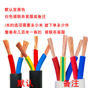 三蕊电缆  电线RVV2芯3芯1 1.5 2.5 4 6平方护套线防水防冻铜芯电缆线 3芯2.5平方1米
