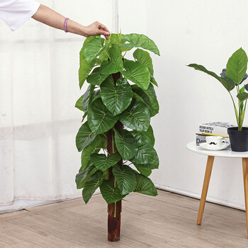 仿真树装饰塑料花绿植大型客厅落地盆景室内盆栽滴水绿萝假树1米48叶