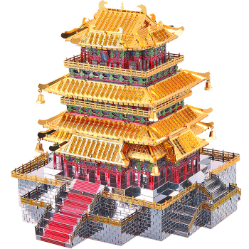 拼酷3d金属立体拼装拼插模型玩具拼图diy创意礼物滕王阁鹳雀楼家居