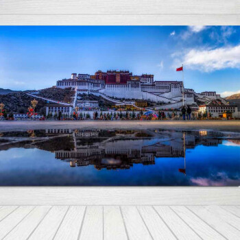 布达拉宫墙画西藏建筑画报风景海报现代装饰墙贴自粘挂画布达拉宫jz05