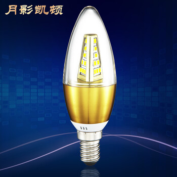 
                                        月影凯顿LED灯泡 节能省电尖泡蜡烛光源 E14-小螺口-5瓦（暖白）                