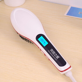 直发梳新款直发器直发梳棒烫发美发器防静电 粉红色