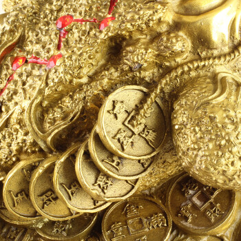 
                                        慈缘正堂三足金蟾蜍摆件开业金蟾聚宝盆铜金蟾居家办公室摆饰拆迁礼品 31号 铜钱款 高20cm                