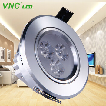 V-POWER 3W射灯LED背景墙灯全套客厅吊顶筒灯一体化天花灯节能灯具 多瓦数选择 3W暖白光C02
