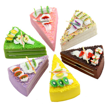 仿真蛋糕模型 三角形面包食物道具玩具假水果假面包摆设装饰 a款白色