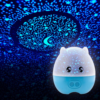 
                                        有乐 星空旋转投影仪  浪漫星空灯 创意生日礼物 实用父亲节礼物520送女友女生闺蜜 二代遥控款/水晶蓝/五色光                