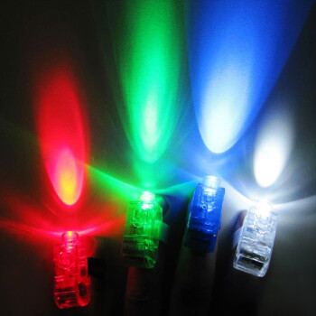 
                                        仕彩  万圣节发光手指灯激光灯荧光LED戒指灯 儿童荧光玩具 酒吧KTV用品 红色一个                