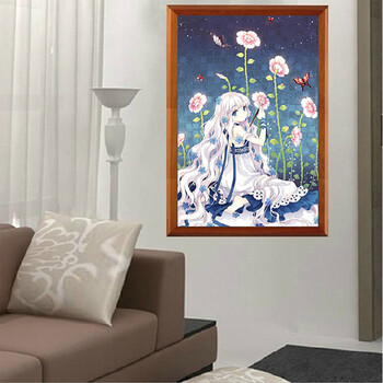 DIY钻石画新款卡通人物荷花仙子3D钻石绣贴画儿童房客厅满钻方钻 钻石画方钻满钻30*45厘米